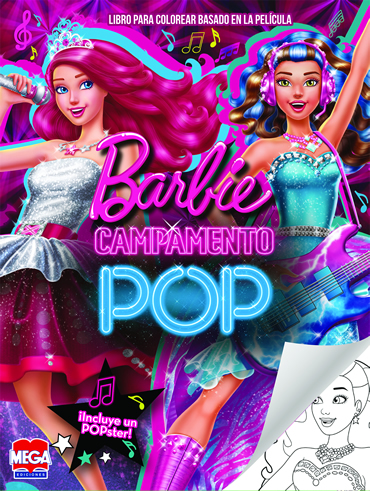 Barbie Campamento pop. Libro para colorear con póster